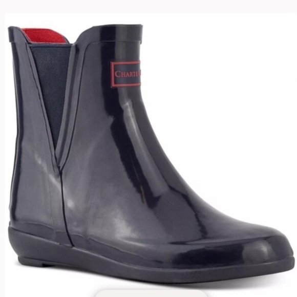 CHARTER CLUB Women Rain Boots Navy Pull-on Side Stretch Goring / NWOT / Sz. 6 - Picture 8 of 9